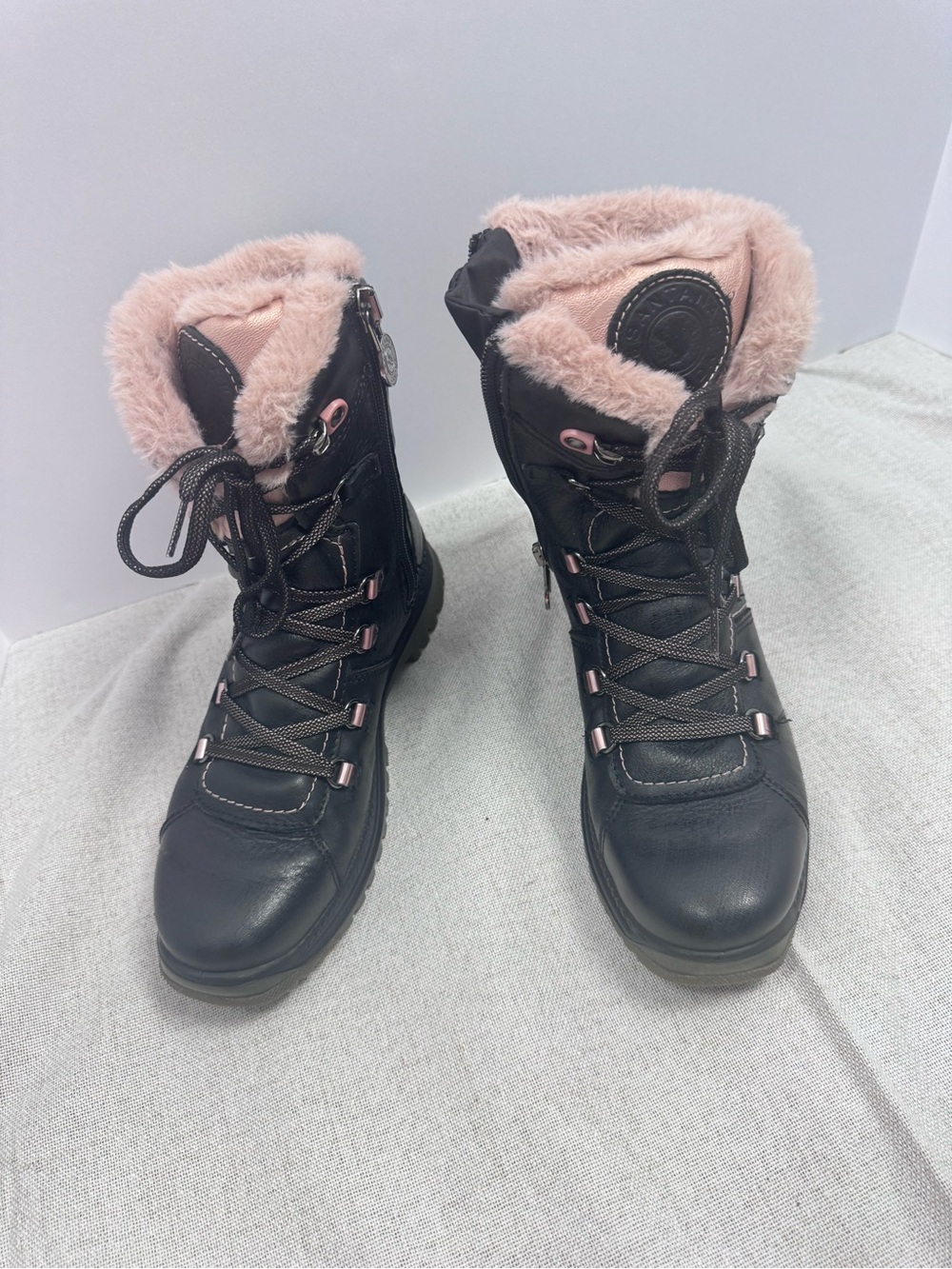 Santana Canada WeatherproofWomen’s Black Lace-Up Snow Leather Boots